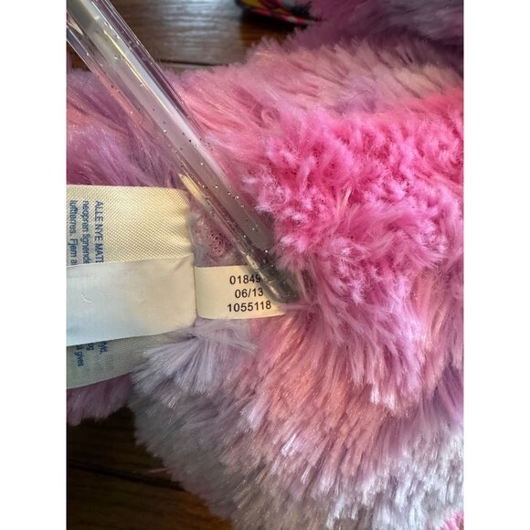 Build-A-Bear Workshop Forever Hearts Tie Dye Teddy Bear 16" Pink Blue Heart Foot - Picture 5 of 10